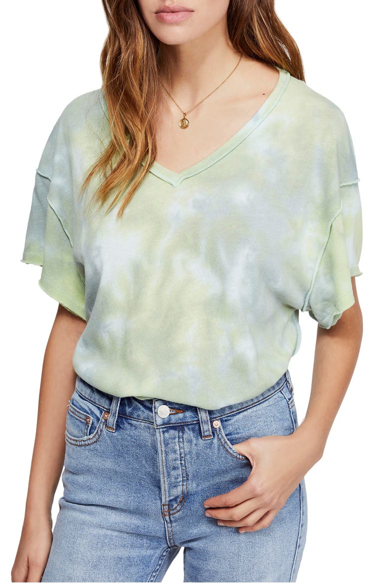 All Mine Tie Dye Tee, Main, color, GREEN