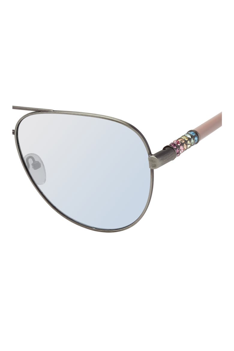 63mm Oversize Pilot Sunglasses, Alternate, color, SILEVR/ PINK MIRROR