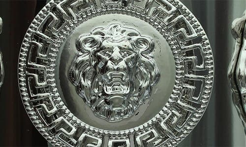 Olivia Welles Lion Head Cuff Bracelet In Silver