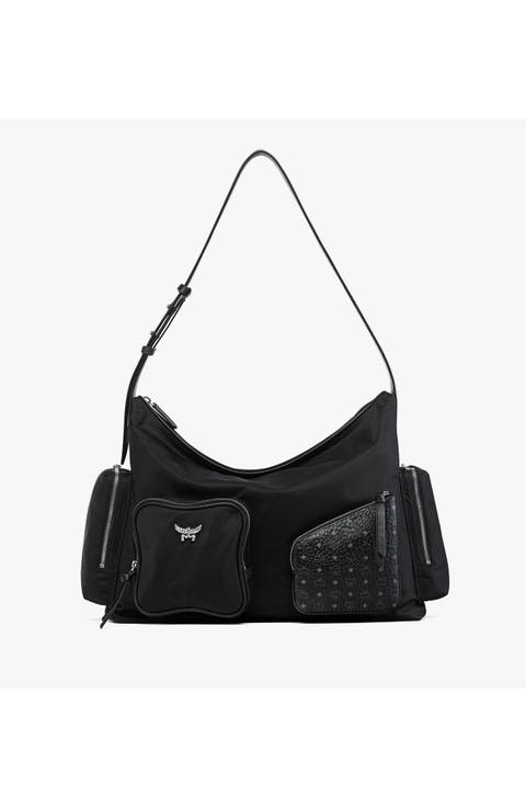 Aren Zip Hobo in ECONYLÂ® and Monogram Print Leather