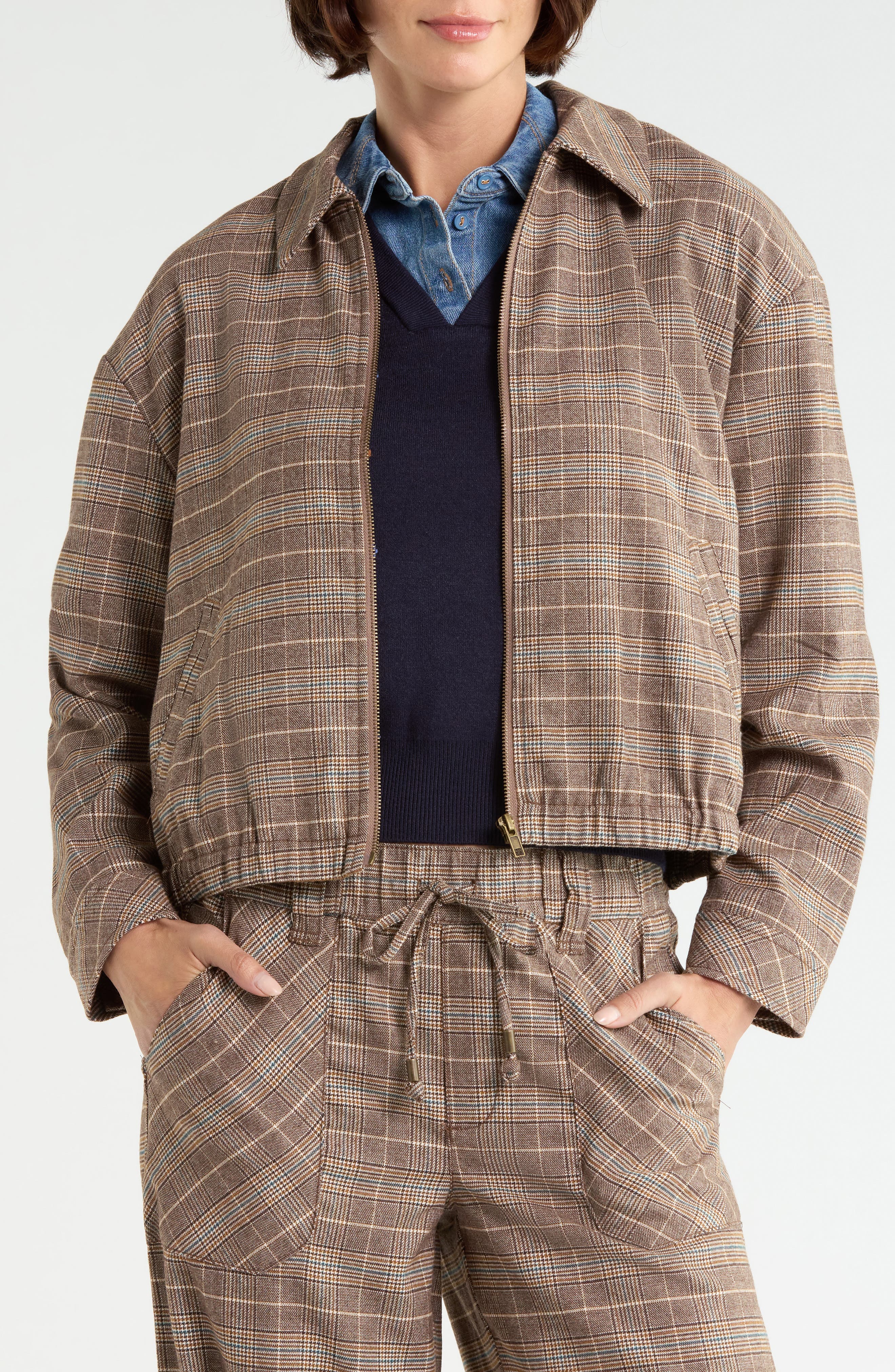 Zip Bubble Hem Jacket