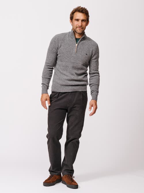 Aubin Pepper Lambswool Zip Neck Sweater In Gray