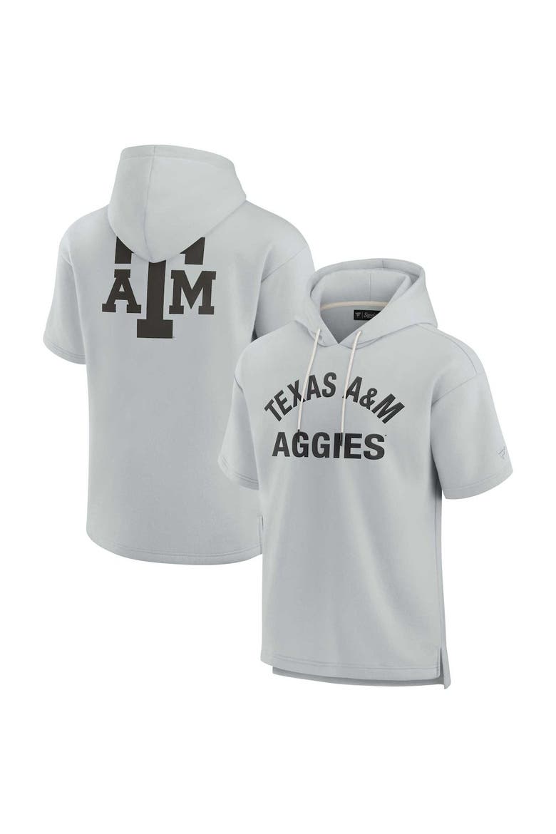 Unisex Fanatics Signature Gray Texas A&M Aggies Elements Super Soft Fleece Short Sleeve Pullover Hoodie, Alternate, color, Gray