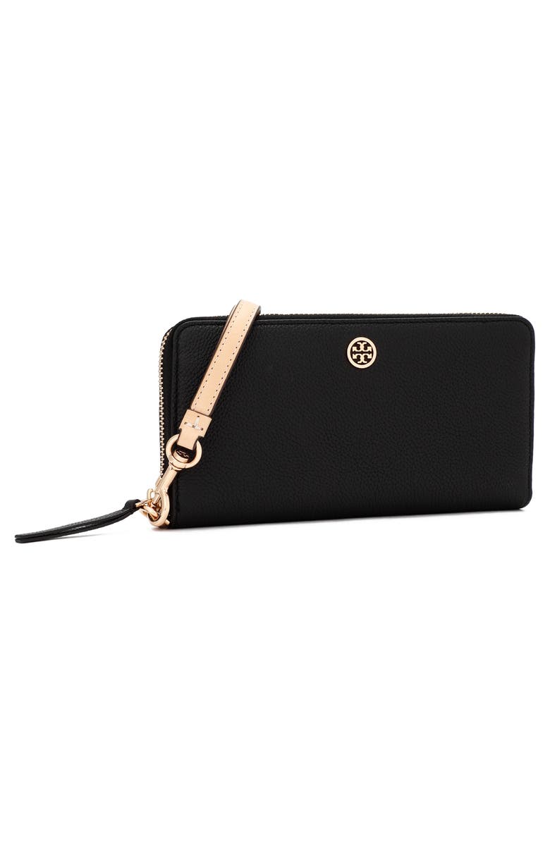 Tory Burch Robinson Pebble Leather Zip Continental Wallet, Alternate, color, 