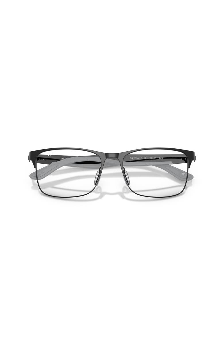 Ray-Ban 55mm Rectangle optical glasses, Alternate, color, Black