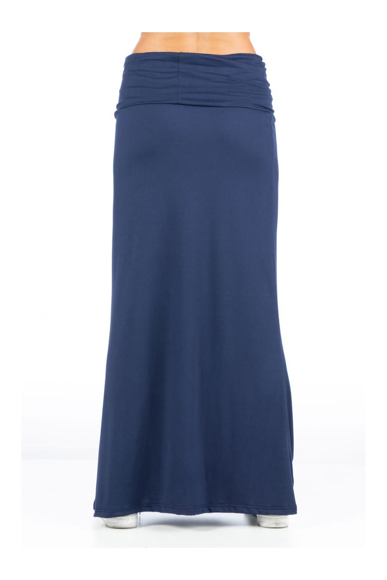 Petite Comfortable Foldover Maxi Skirt, Alternate, color, Navy