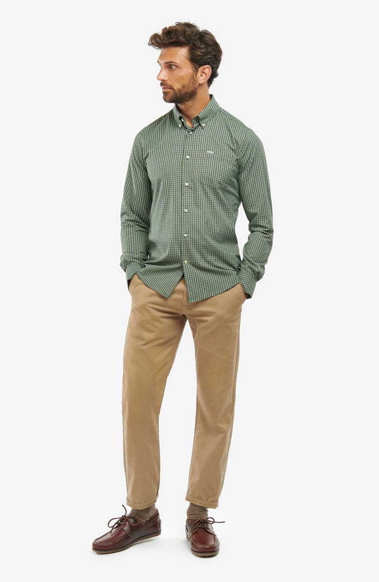 Barbour Grove Performance Long Sleeve Button-Down Shirt, Alternate, color, Olive