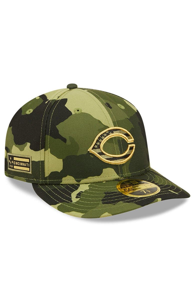 New Era Men's New Era Camo Cincinnati Reds 2022 Armed Forces Day On-Field Low Profile 59FIFTY, Main, color, 