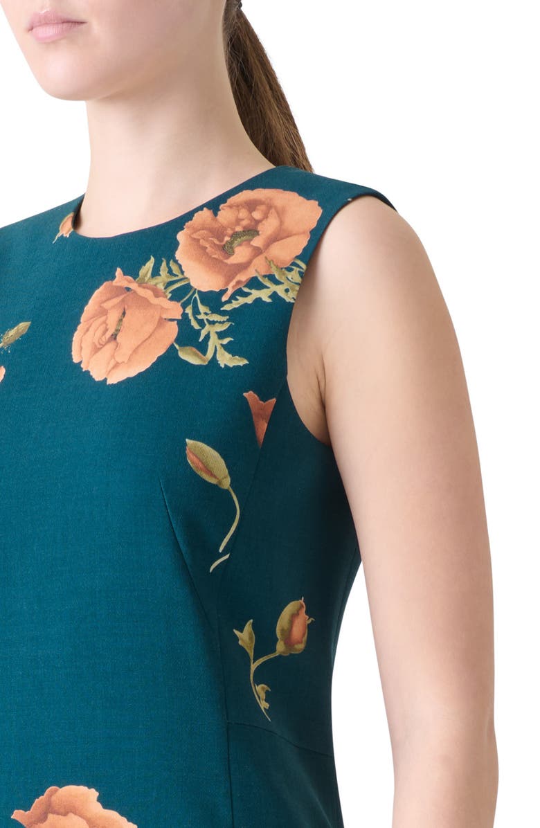 Akris Anemone Double Face Wool Blend Sheath Dress, Alternate, color, River Green-Terra