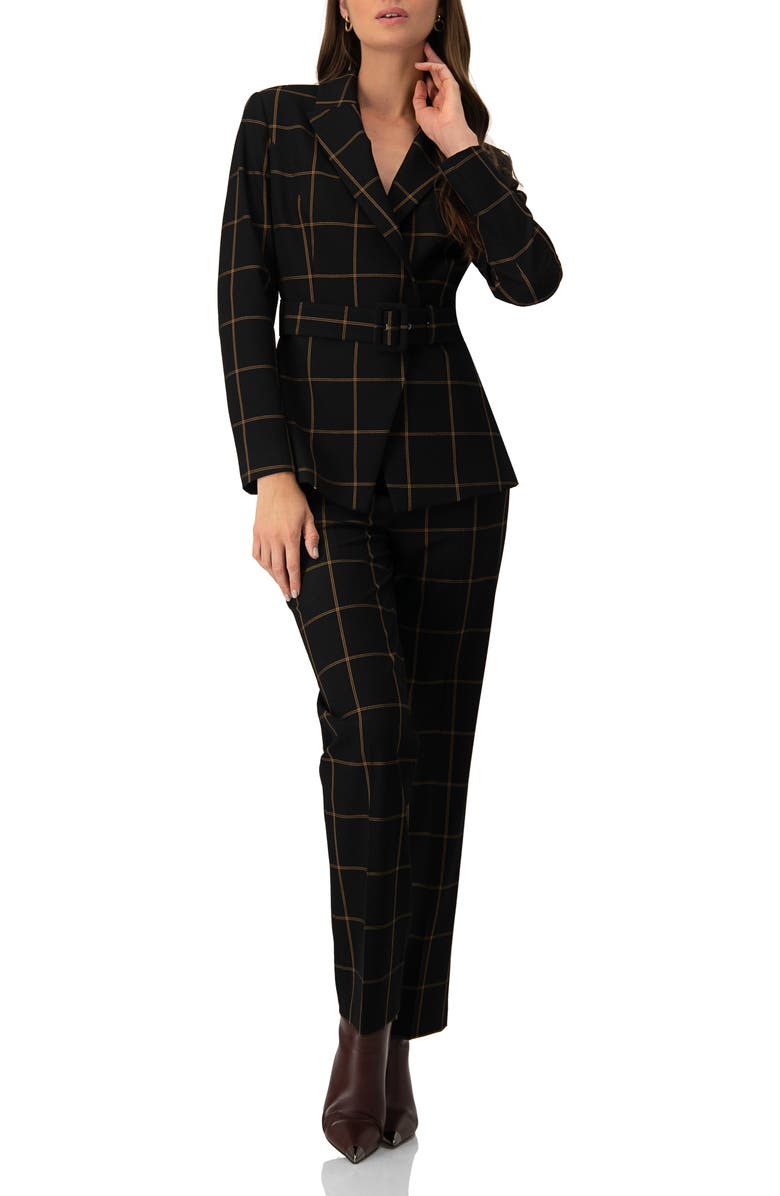 IVONNE Black Tailored Straight-Leg Trousers, Alternate, color, Black