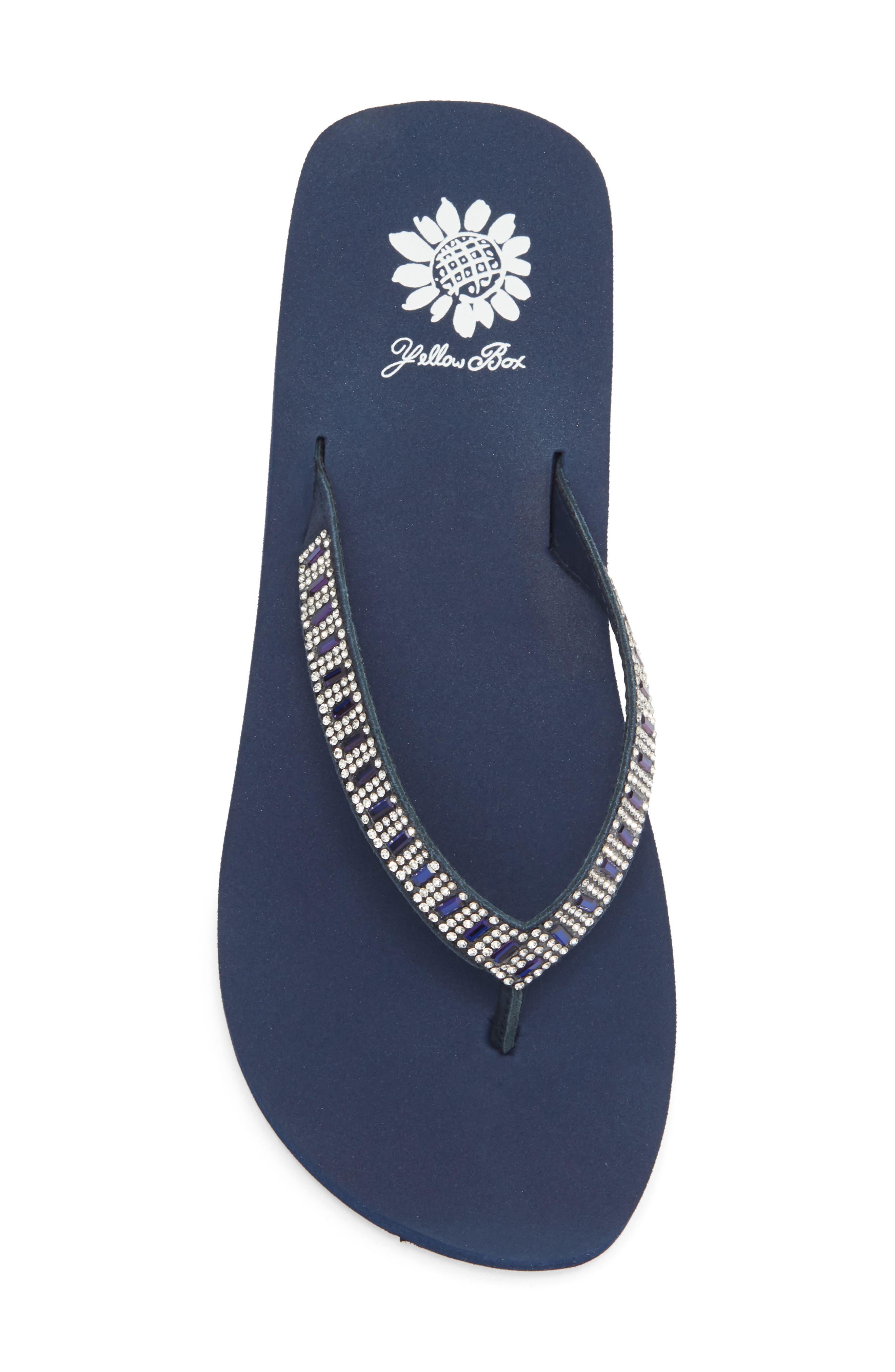 Yellow Box Premium Zemily Embellished Flip Flop, Alternate, color, Navy