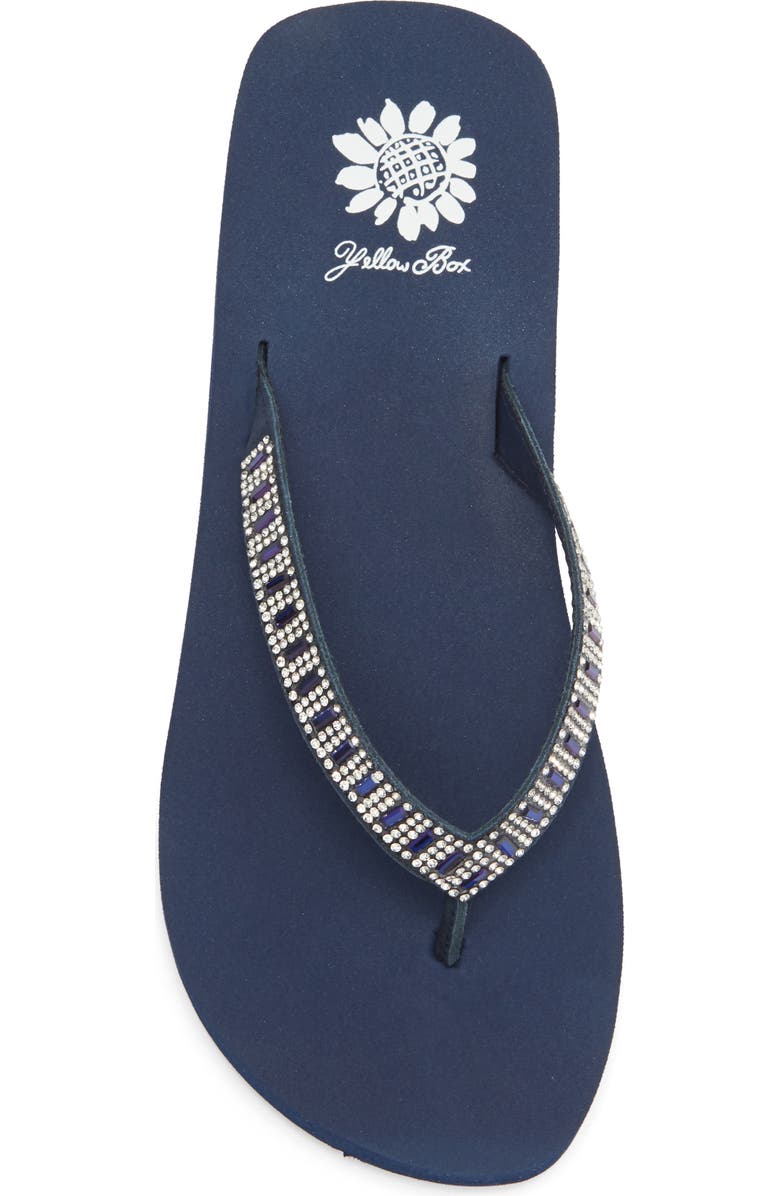 Yellow Box Premium Zemily Embellished Flip Flop, Alternate, color, Navy