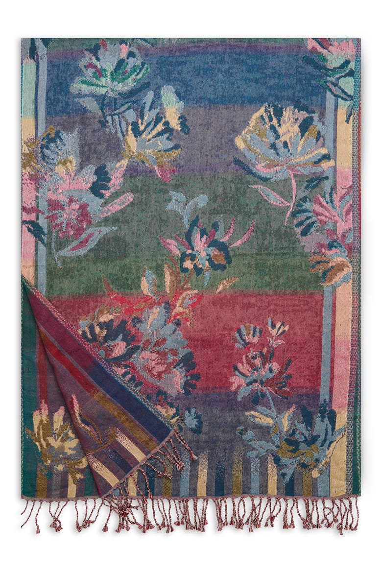Floral Fringe Scarf, Alternate, color, FLORAL MULTI