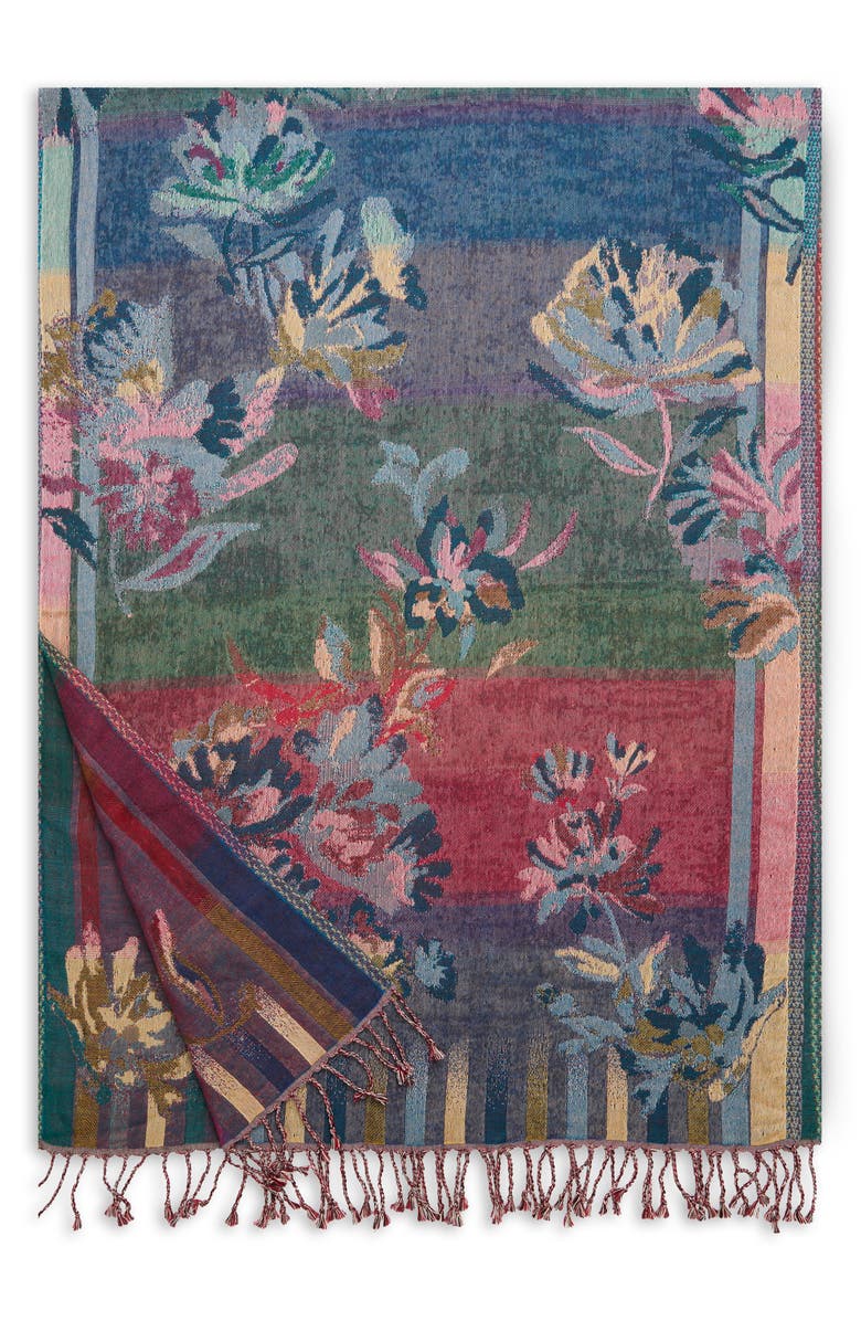 SAACHI Floral Fringe Scarf, Alternate, color, Floral Multi