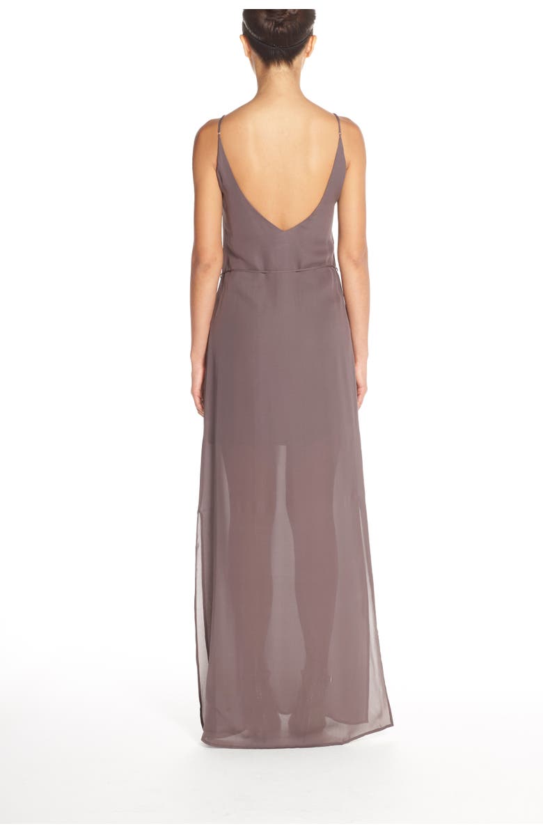 RBL MAIDS Rory Beca 'Harlow' Belted Silk Georgette Deep V-Back Gown, Alternate, color, 