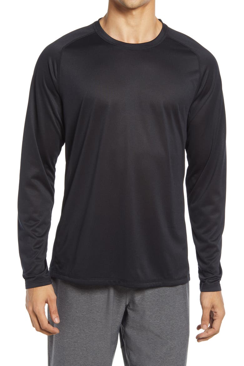 Men's Performance Long Sleeve T-Shirt, Main, color, BLACK