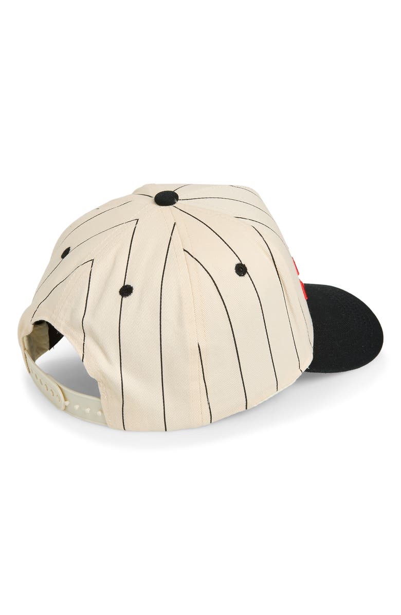 KenzKustomz Baseball Stripe Snapback Baseball Cap, Alternate, color, Black/ Ivory