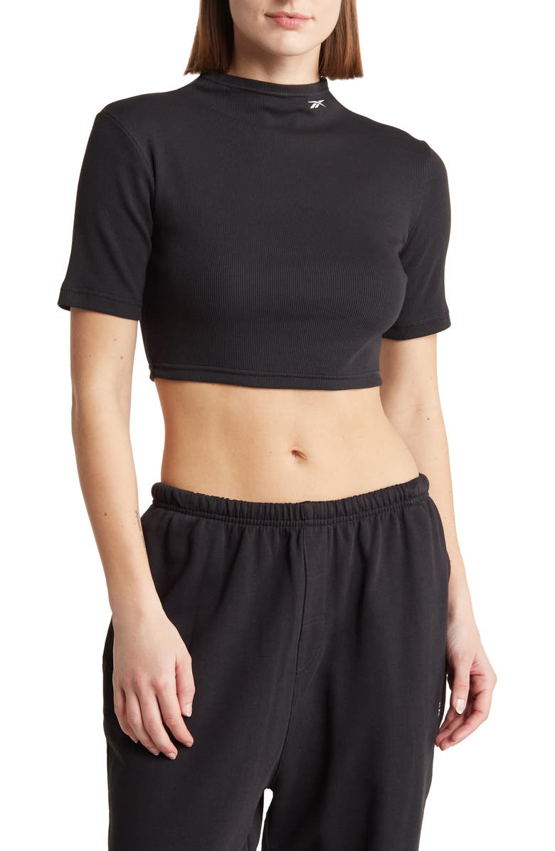 Reebok Rib Crop T-Shirt, Main, color, 