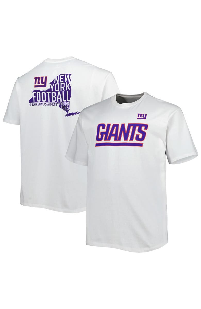 FANATICS Men's Fanatics Branded White New York Giants Big & Tall Hometown Collection Hot Shot T-Shirt, Main, color, 