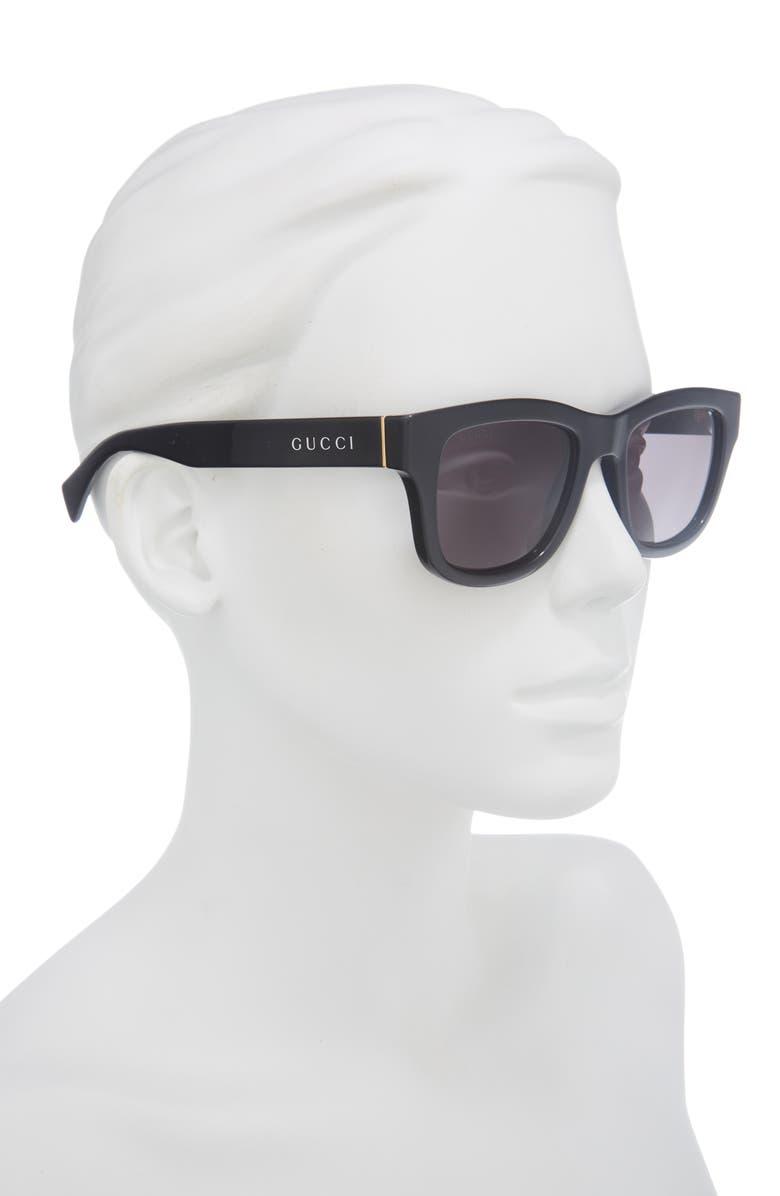 Gucci Square Sunglasses, Alternate, color, Black Black Grey