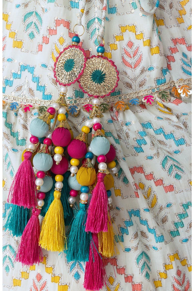 Zelda Tiered Chaniya Choli Set, Alternate, color, Beige