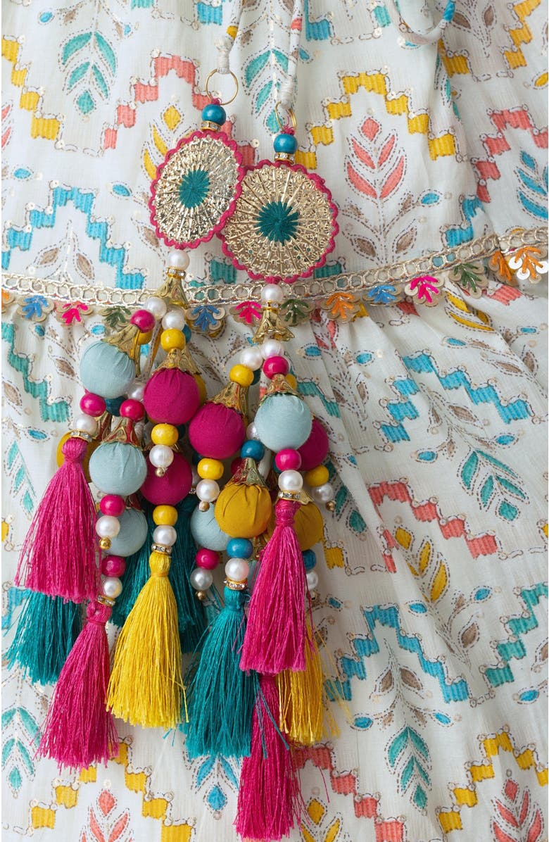 RAAS Zelda Tiered Chaniya Choli Set, Alternate, color, Beige