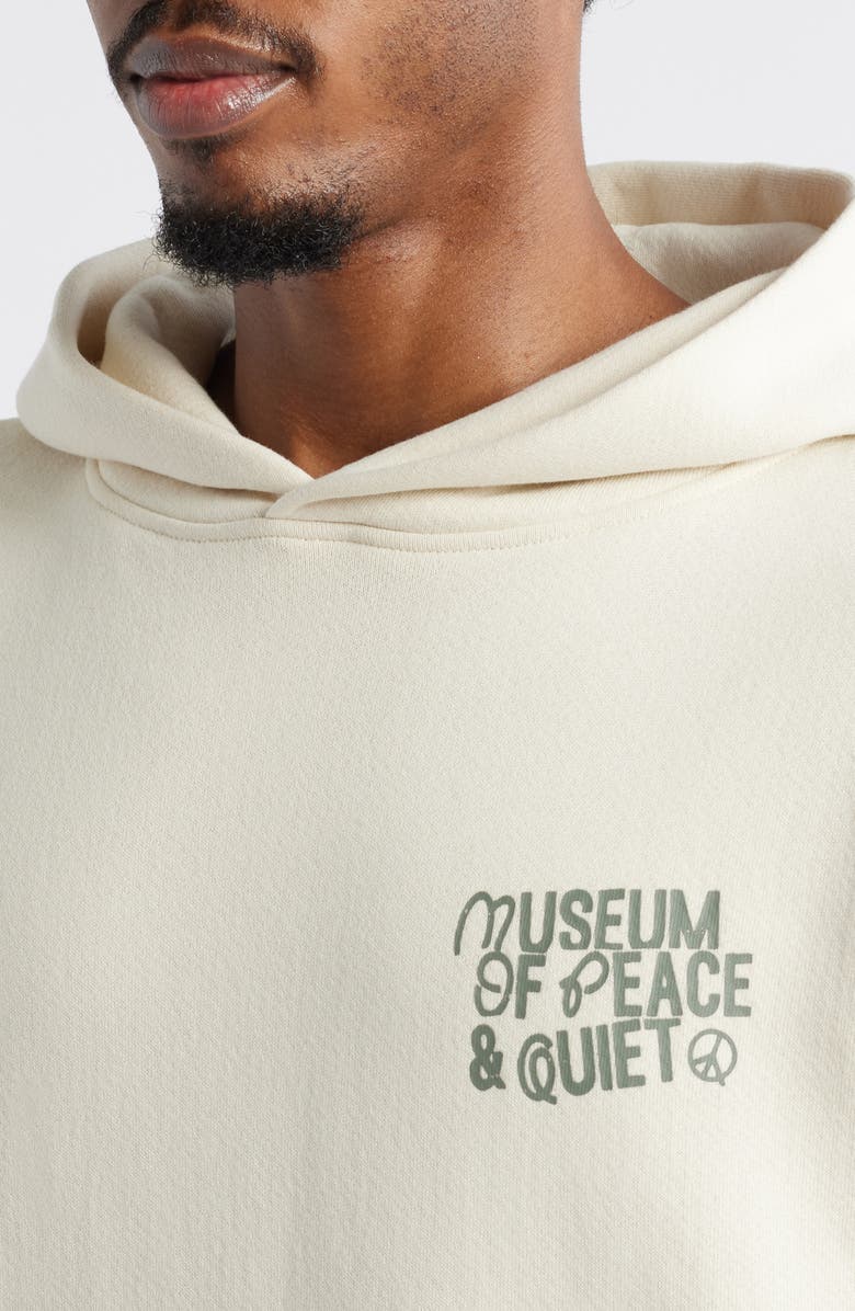 Museum of Peace & Quiet Logo Cotton Graphic Hoodie, Alternate, color, Bone