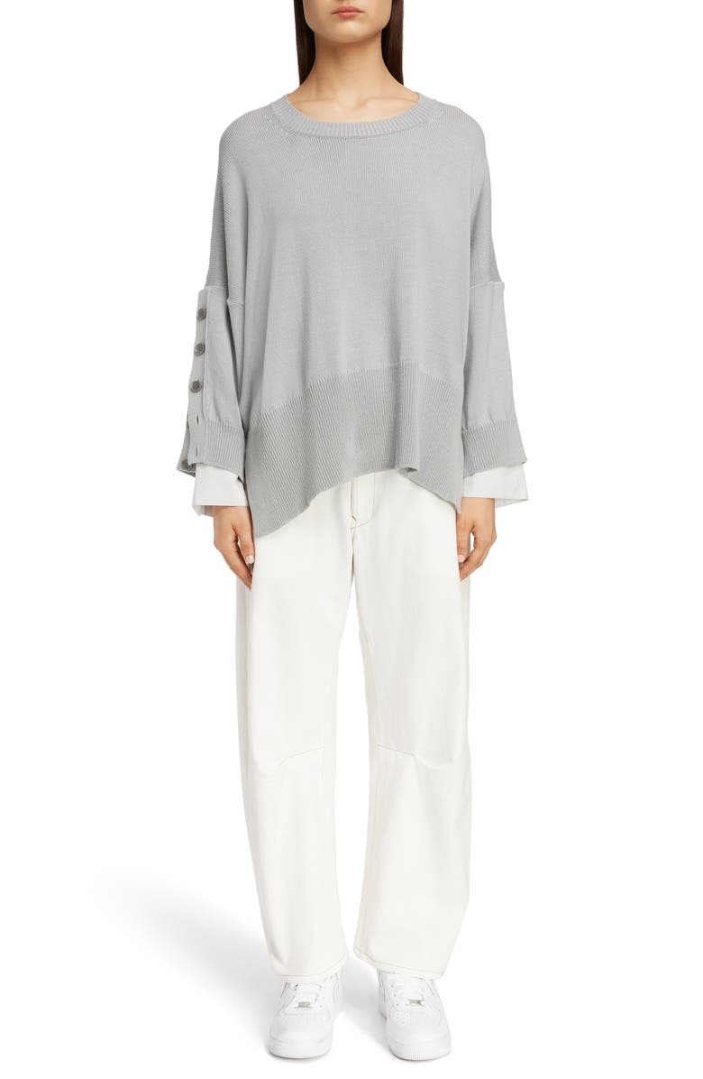 Y's by Yohji Yamamoto Button Sleeve Sweater, Alternate, color, 