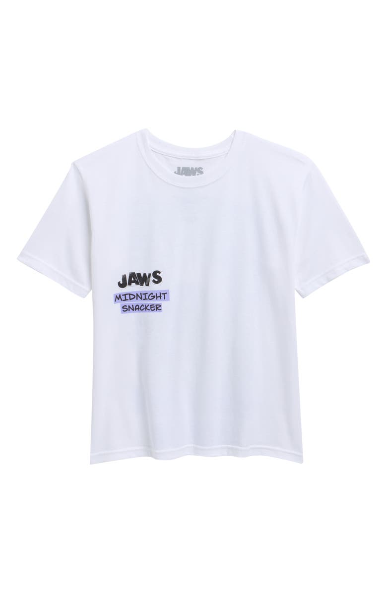The Forecast Agency Kids' Jaws Midnight Snacker Cotton Graphic T-Shirt, Main, color, White