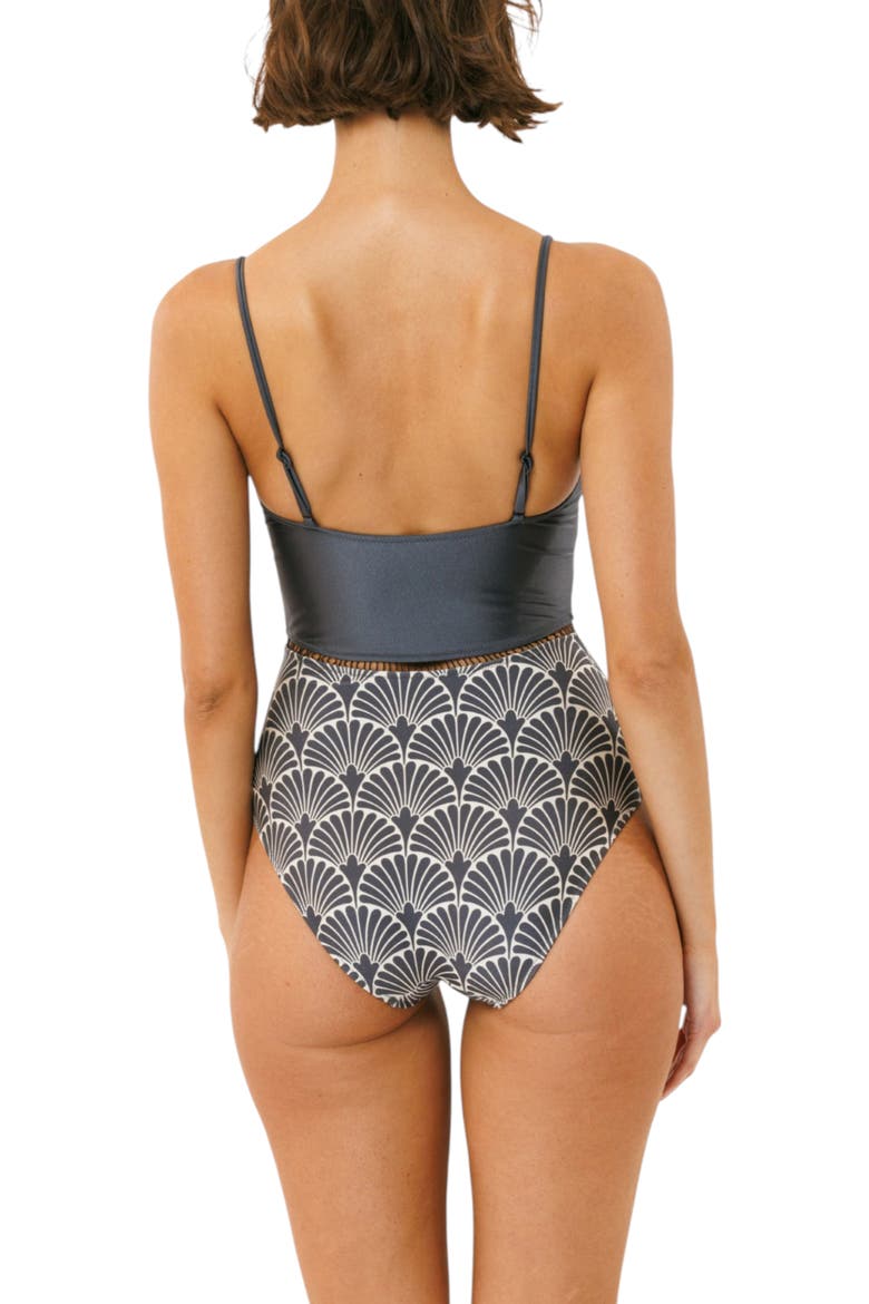 Arava One-piece Swimsuit, Alternate, color, Shiny Leaf