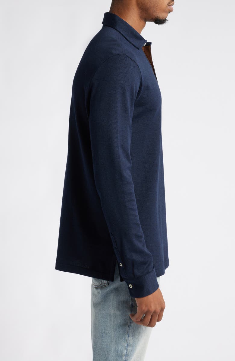Polo Ralph Lauren Long Sleeve Herringbone Jacquard Polo, Alternate, color,