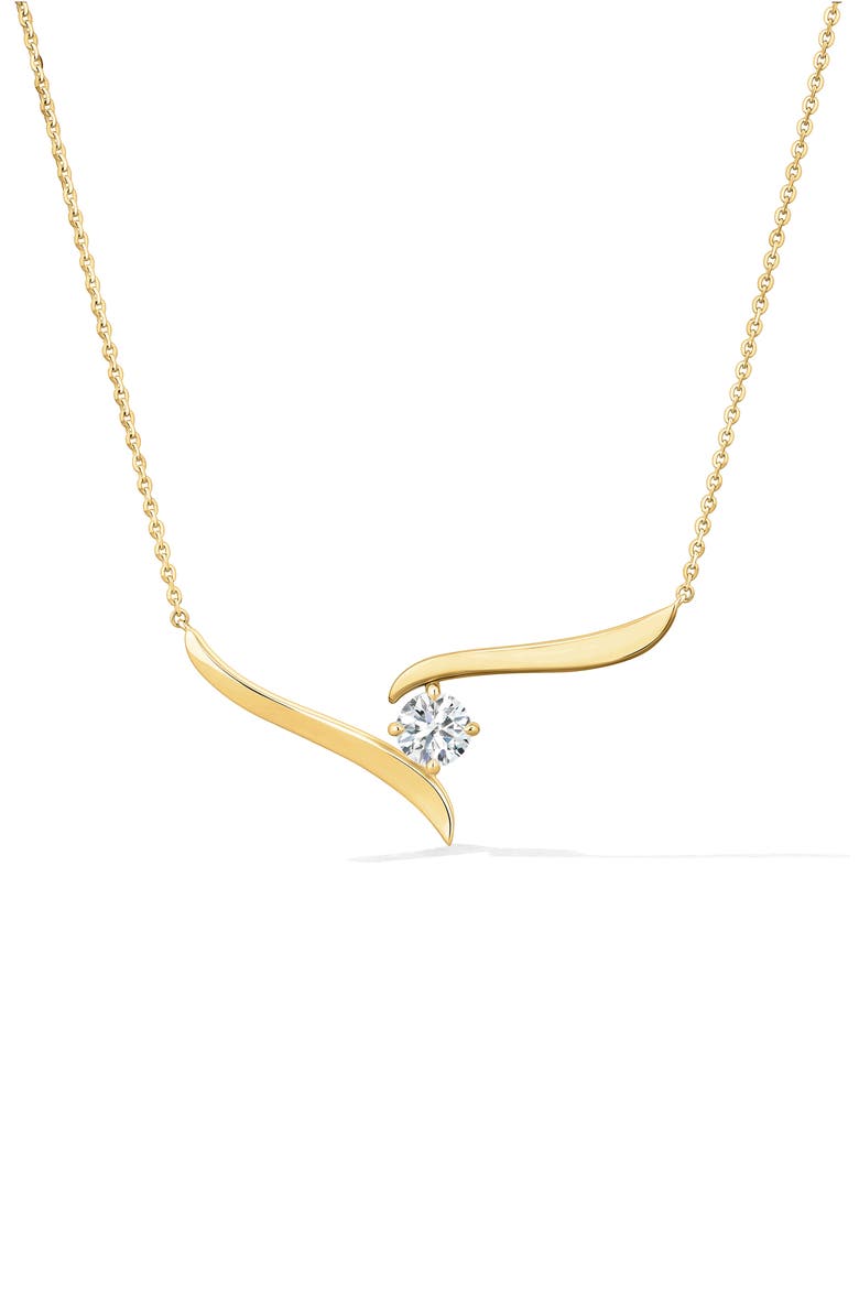 Vela Crossover Pendant Necklace, Main, color, YELLOW GOLD/ DIAMOND