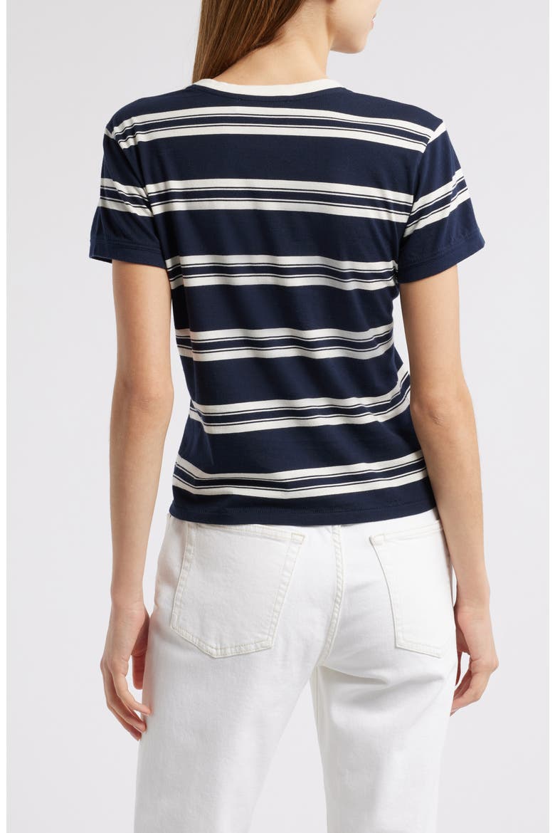 Stripe Cotton Baby Tee, Alternate, color, NAVY MULTI