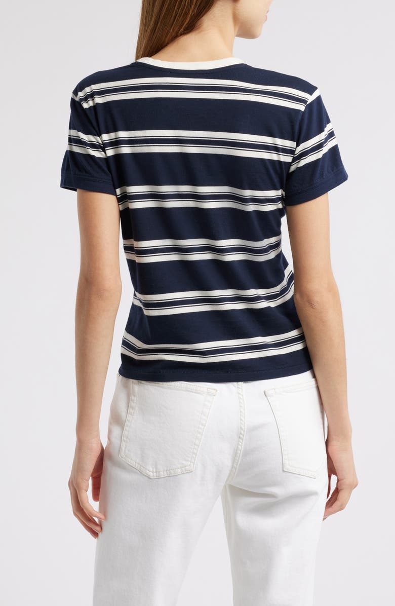 FRAME Stripe Cotton Baby Tee, Alternate, color, Navy Multi