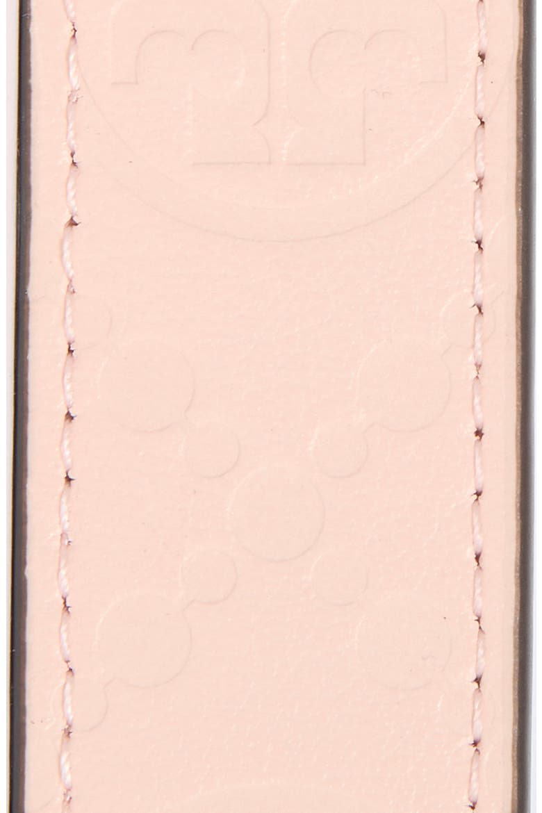Miller Debossed T Monogram Leather Belt, Alternate, color, BLUSH / GOLD