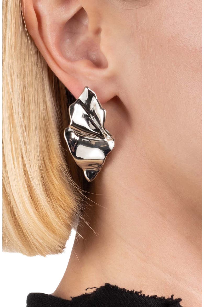 Crumpled Drop Earrings, Alternate, color, CHAMPAGNE
