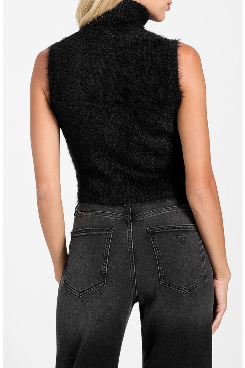 Mei Fuzzy Sleeveless Crop Turtleneck Sweater, Alternate, color, JBLACK-BLACK