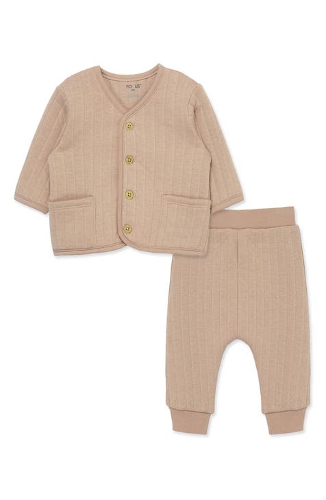 Bear Organic Cotton Blend Cardigan & Leggings Set (Baby)