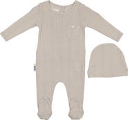 Manière Pocket Pointelle Footie & Hat Set
