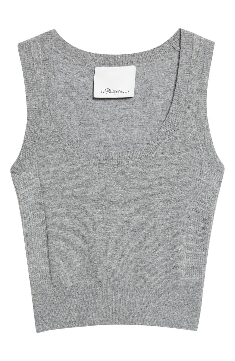 3.1 Phillip Lim Wool & Cashmere Blend Sweater Tank, Alternate, color, Charcoal Melange