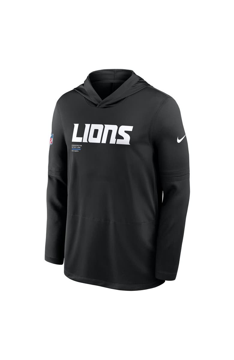 Nike Men's Nike Black Detroit Lions Sideline Pure Fury Performance Long Sleeve Hoodie T-Shirt, Alternate, color, Black