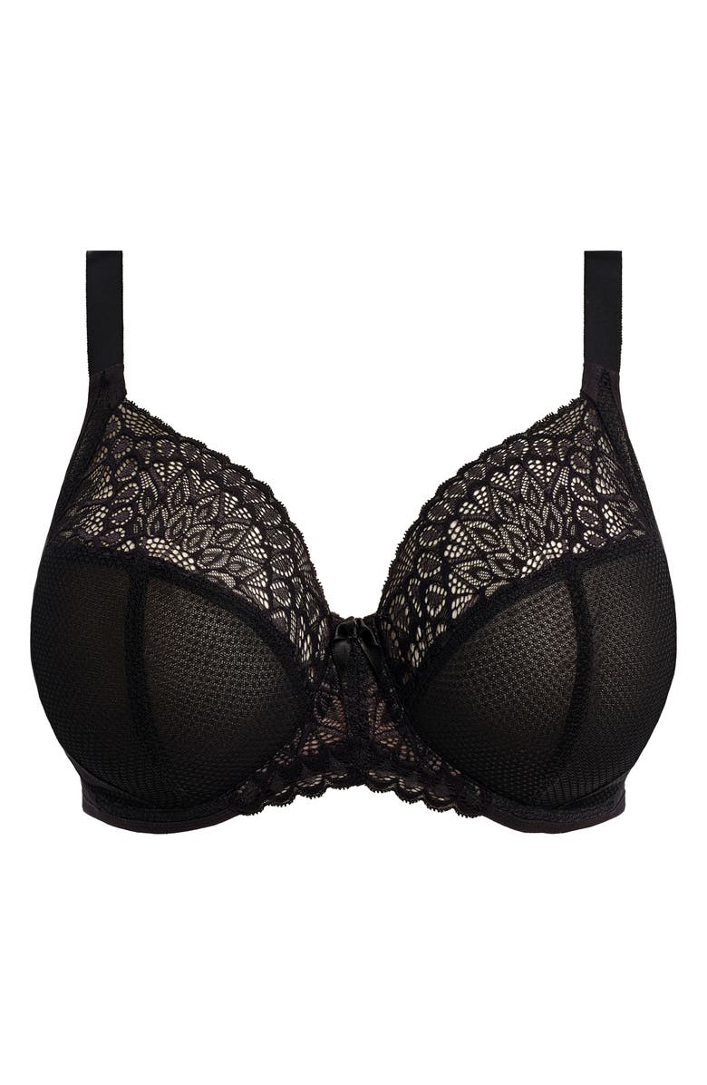 Elomi Tiernie Underwire Plunge Bra, Alternate, color, Black