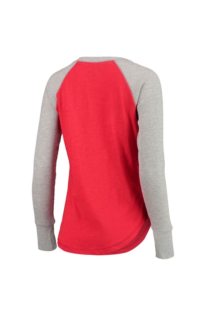 TOUCH BY ALYSSA MILANO Women's Touch Red/Gray Philadelphia Phillies Waffle Raglan Long Sleeve T-Shirt, Alternate, color,