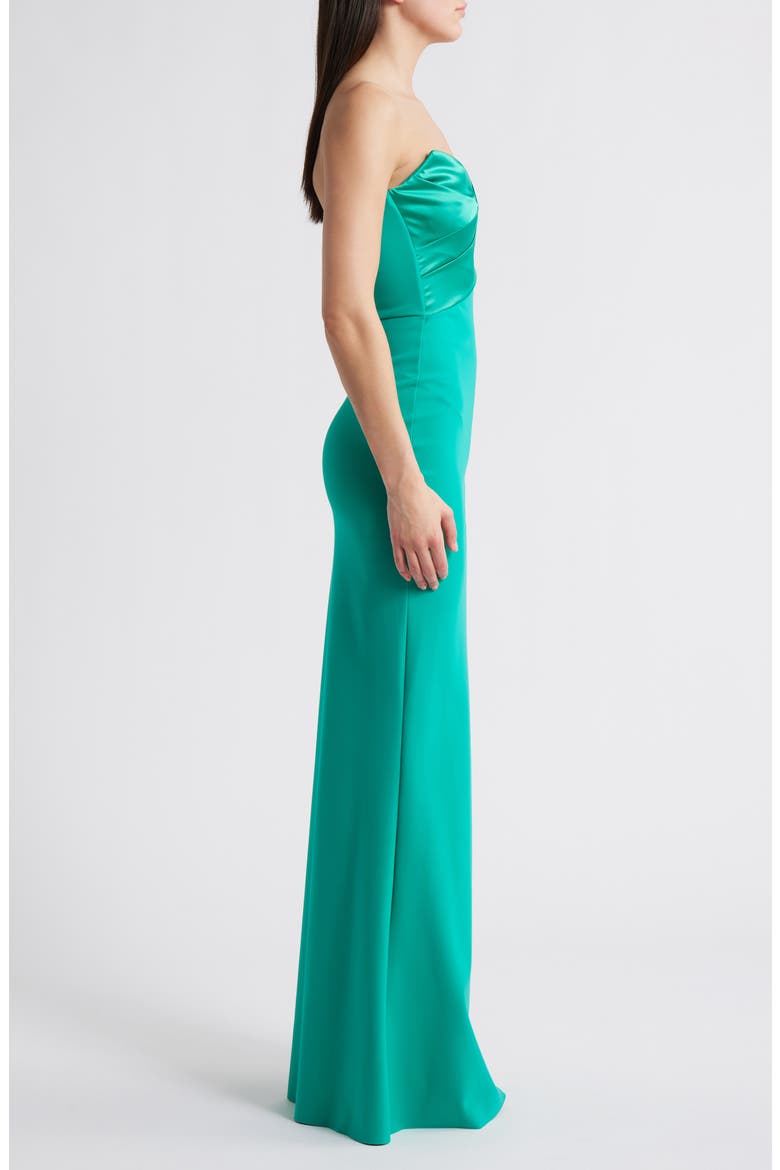 Bairei Strapless Trumpet Gown, Alternate, color, EMERALDO
