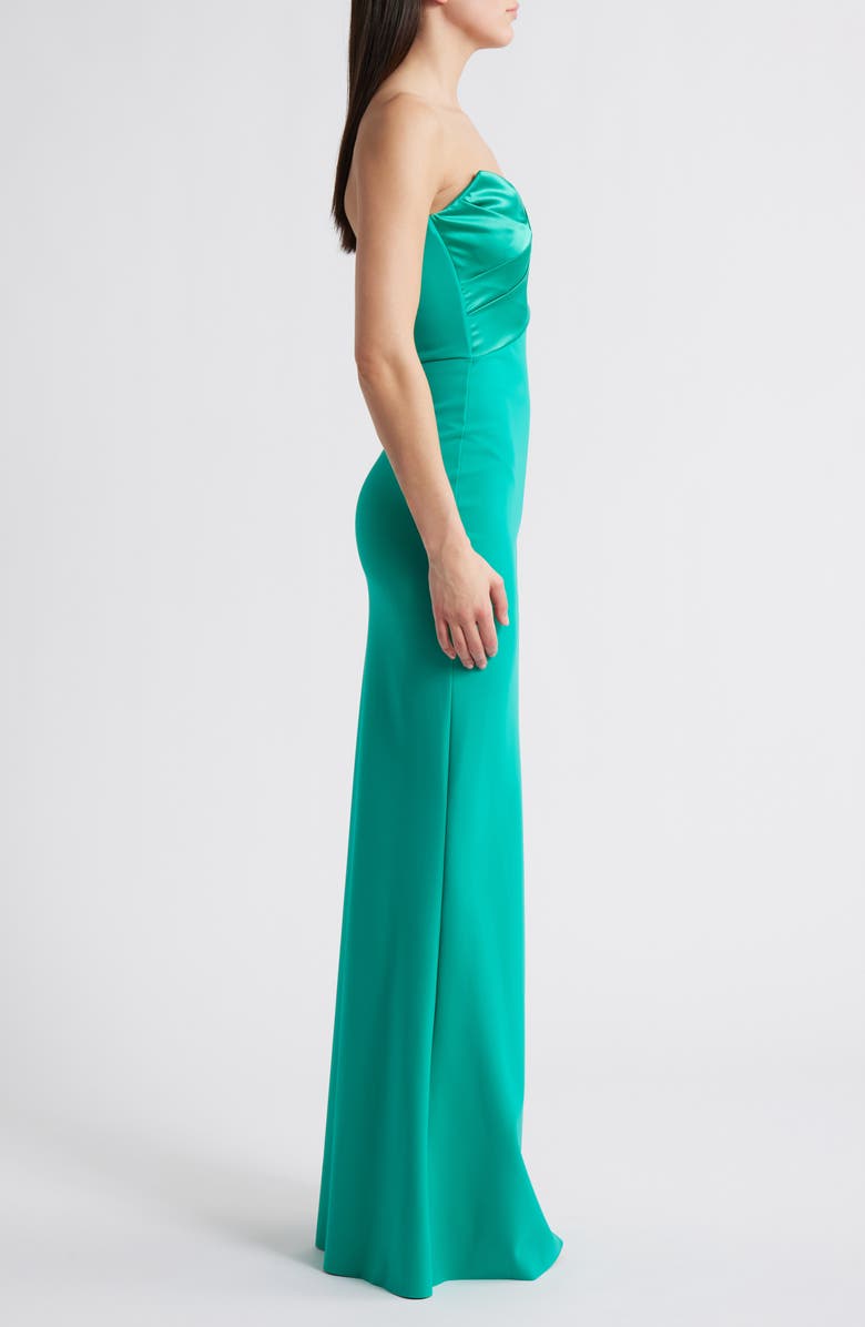 Chiara Boni La Petite Robe Bairei Strapless Trumpet Gown, Alternate, color, Emeraldo