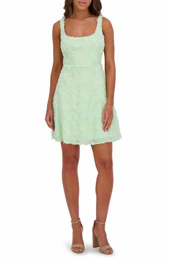 Kensie Soutache Flower Fit-and-Flare Dress