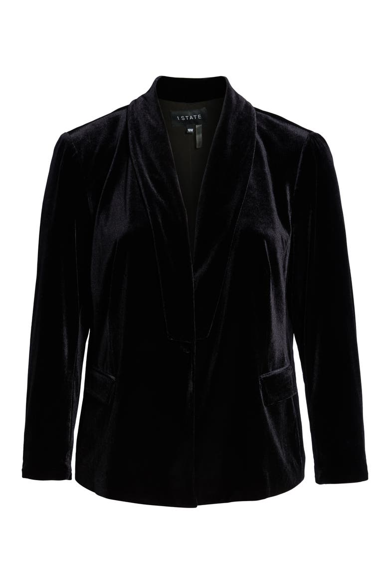 Velvet Blazer, Alternate, color, RICH BLACK
