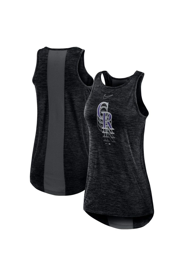 Women's Nike Black Colorado Rockies Logo Fade High Neck Performance Tank Top, Main, color, Black