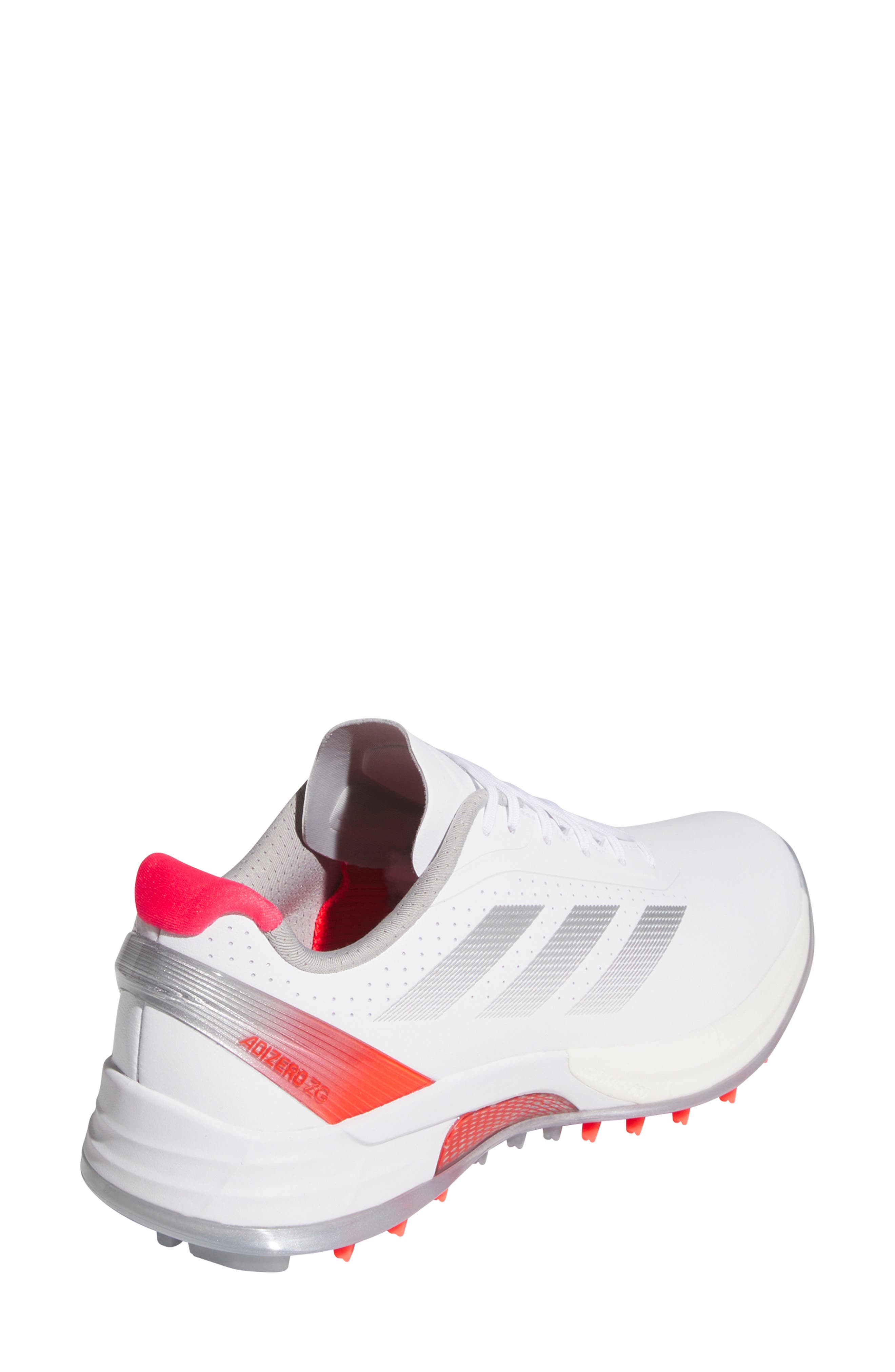 adidas Adizero ZG Golf Shoe, Alternate, color, White/ Silver Met./ Lucid Red