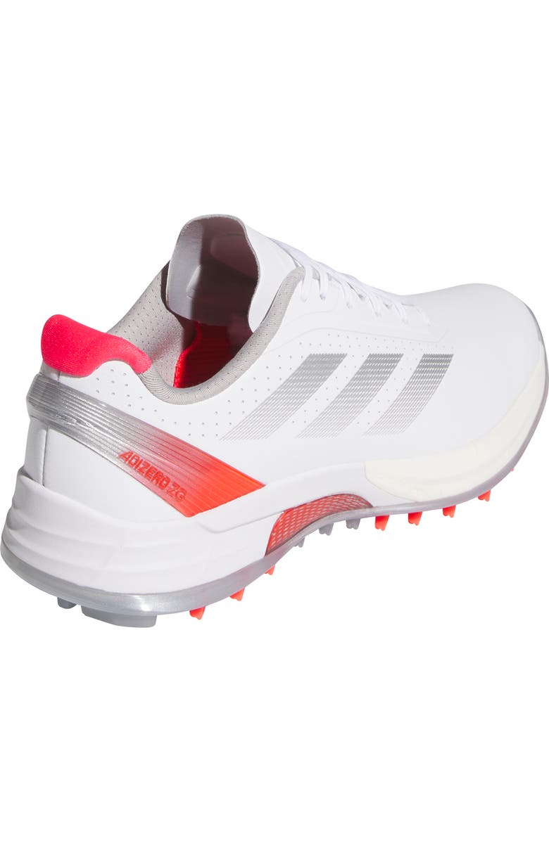 adidas Adizero ZG Golf Shoe, Alternate, color, White/ Silver Met./ Lucid Red
